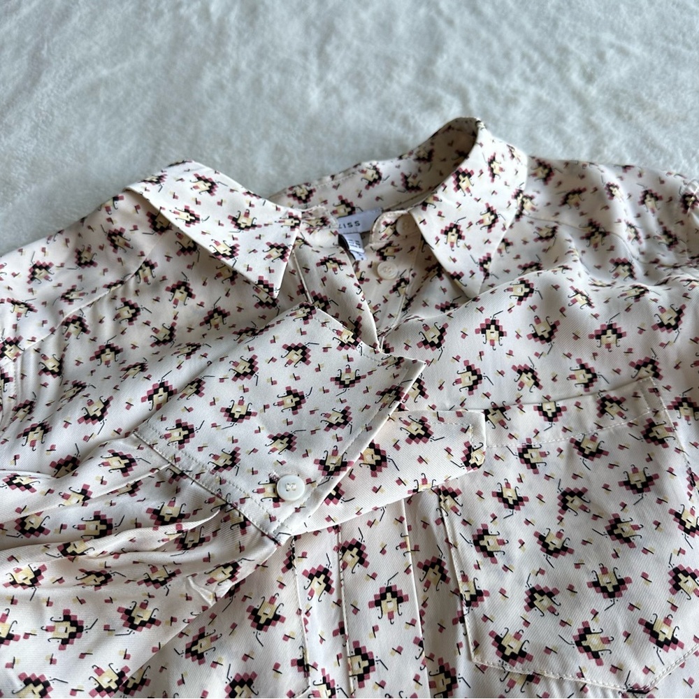 Reiss Floral Blouse in Cream and Black - Picture 8 of 11